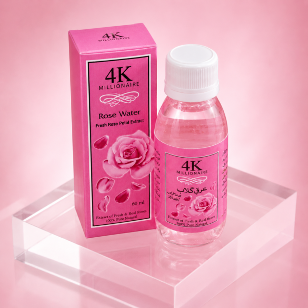 4K Millionaire Rose Water – Fresh Rose Petal Extract, 60ml